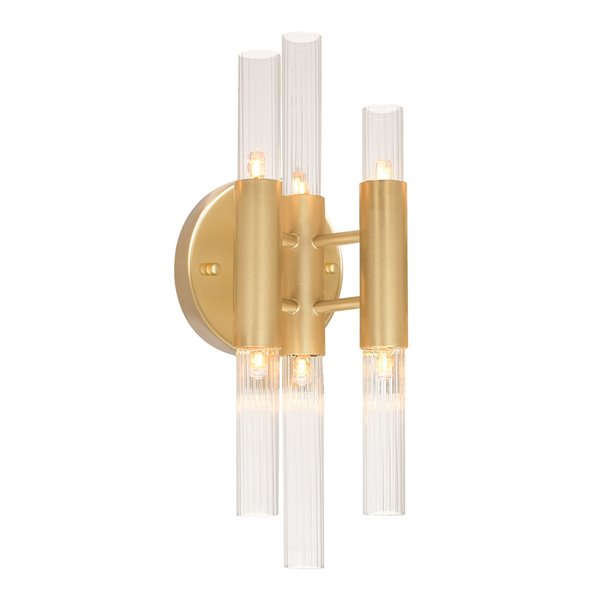 CWI Lighting Orgue LED Wall Sconce - 15-in - Gold