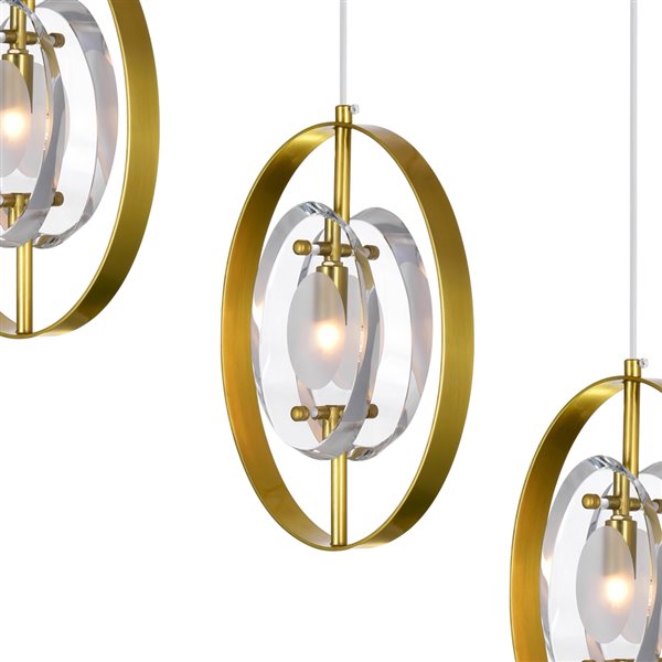 CWI Lighting Iris 9-Light Pendant Light - 24-in - Sun Gold