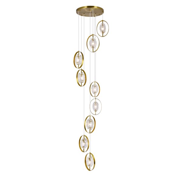 CWI Lighting Iris 9-Light Pendant Light - 24-in - Sun Gold