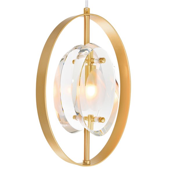 CWI Lighting Iris 1-Light Mini Pendant Light - 8-in - Sun Gold