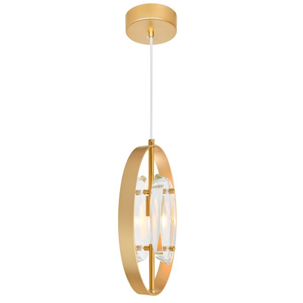 CWI Lighting Iris 1-Light Mini Pendant Light - 8-in - Sun Gold