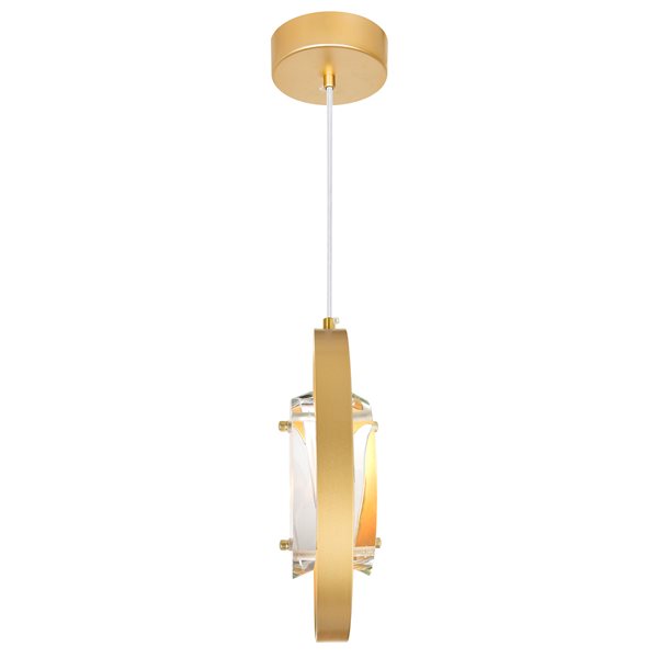 CWI Lighting Iris 1-Light Mini Pendant Light - 8-in - Sun Gold