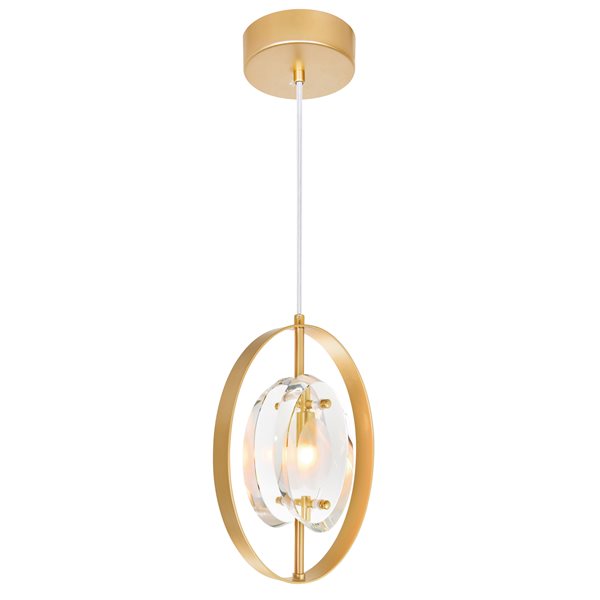 CWI Lighting Iris 1-Light Mini Pendant Light - 8-in - Sun Gold