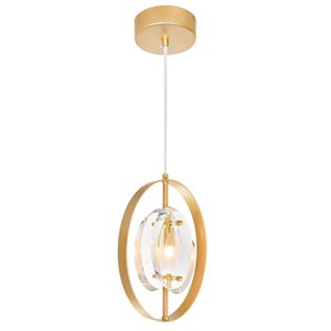 CWI Lighting Iris 1-Light Mini Pendant Light - 8-in - Sun Gold