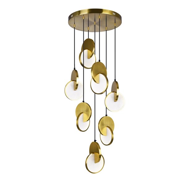 Image of Cwi Lighting | Tranche Led Pendant - 24-In - Brushed Brass | Rona