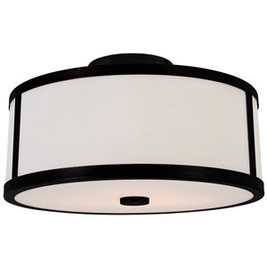 DVI Uptown Modern Large Flush-Mount Light - 3-Light - Graphite Grey