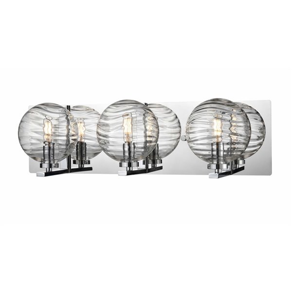 DVI Tropea Modern Vanity Light - 3-Light - Chrome