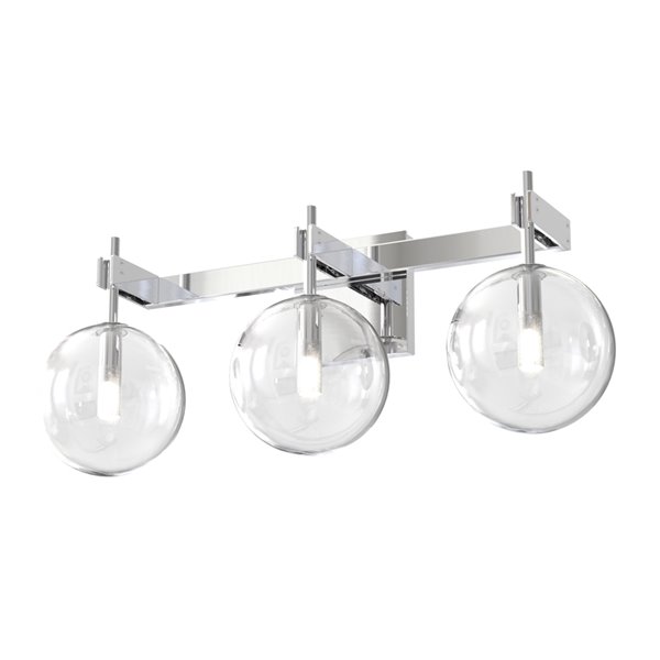 DVI Courcelette Modern Vanity Light - 3-Light - Chrome