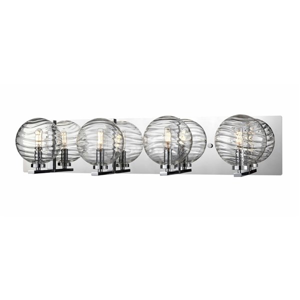 Luminaire pour meuble-lavabo moderne Tropea de DVI à 4 lumières, chrome