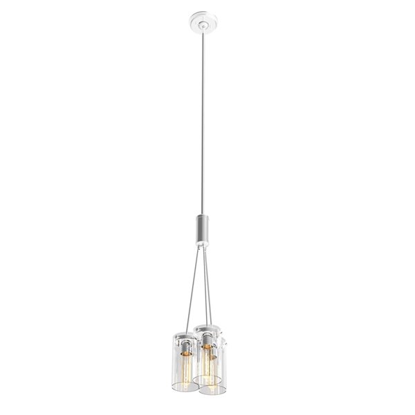 DVI Erin Modern Pendant Light - 3-Light - Buffed Nickel