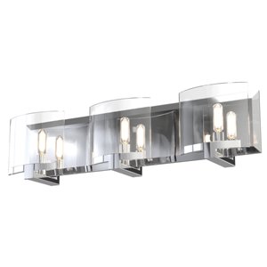 Luminaire pour meuble-lavabo moderne Pickford de DVI à 3 lumières, chrome