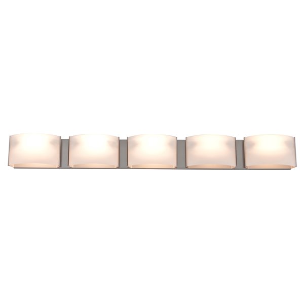 DVI Vanguard Contemporary Vanity Light - 5-Light - Satin Nickel