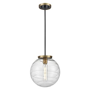 Luminaire suspendu moderne Tropea de DVI, 1 lumière, gris graphite et laiton