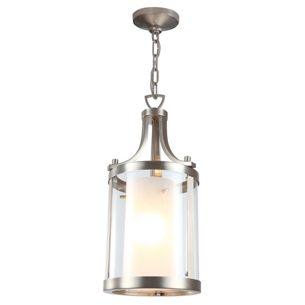 Luminaire suspendu contemporain Essex de DVI, 1 lumière, nickel poli