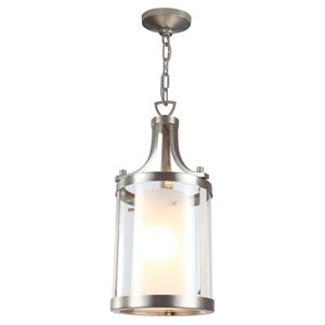 Luminaire suspendu contemporain Essex de DVI, 1 lumière, nickel poli