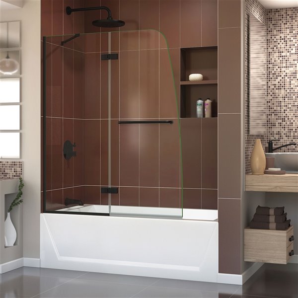 Porte de bain Aqua Ultra de DreamLine, 58 po x 48 po, noir satiné