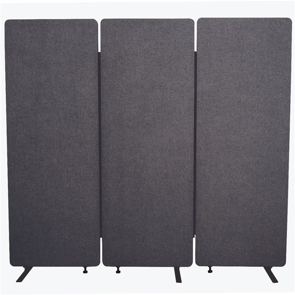 Luxor Reclaim Acoustic Room Dividers - 3-Pack - Slate Gray
