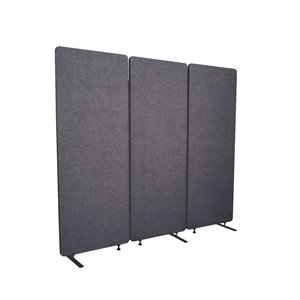 Luxor Reclaim Acoustic Room Dividers - 3-Pack - Slate Gray