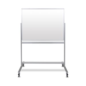 Luxor Double-Sided Mobile Magnetic Glass Marker Board - 48-in x 36-in