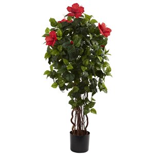 Nearly Natural Hibiscus Artificial Tree - 4-ft - Green
