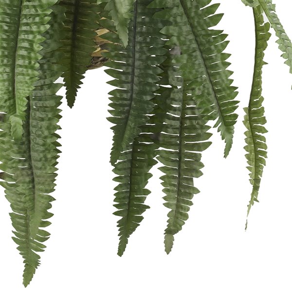 Nearly Natural Large Boston Fern Hanging Basket - 22-in - Green