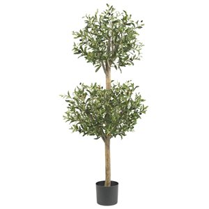 Nearly Natural Olive Double Topiary Silk Tree - 4.5-ft - Green