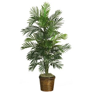 Nearly Natural Areca Palm Silk Tree with Basket - 56-in - Green