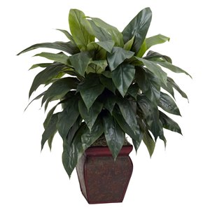 Nearly Natural Cordyline Artificial Plant with Decorative Vase - 35-in - Green