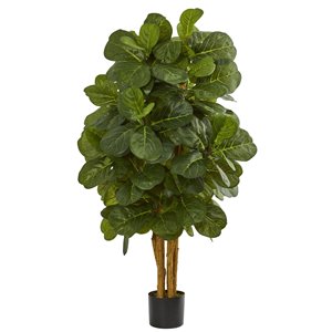 Nearly Natural Fiddle Leaf Artificial Tree - 4-ft - Green