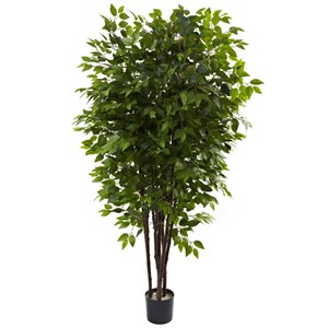 Nearly Natural Deluxe Ficus Artificial Tree - 6.5-ft - Green