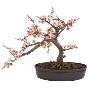 Nearly Natural Cherry Blossom Bonsai Silk Tree - 15-in - Pink