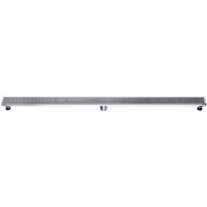 ALFI brand Linear Shower Drain with Groove Lines - Slotted Grate Style - 59-in - Stainless Steel