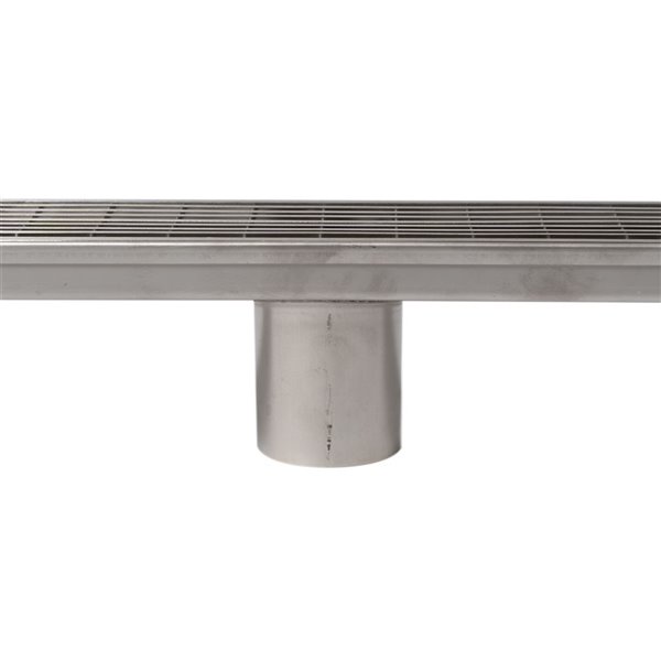 ALFI brand Linear Shower Drain with Groove Lines - 47.25-in - Stainless Steel