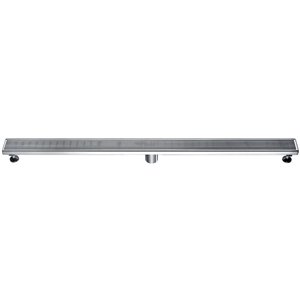 ALFI brand Linear Shower Drain with Groove Lines - 47.25-in - Stainless Steel