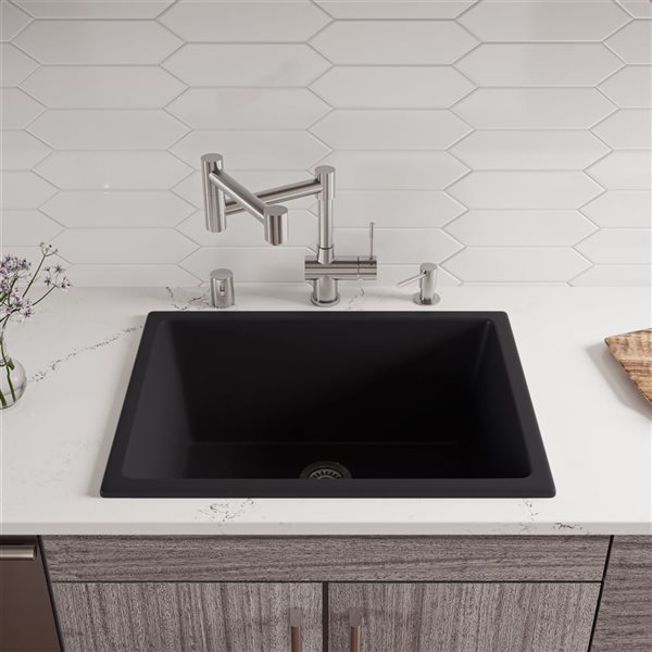 ALFI brand Undermount Farmhouse Kitchen Sink - Single Bowl - 24-in