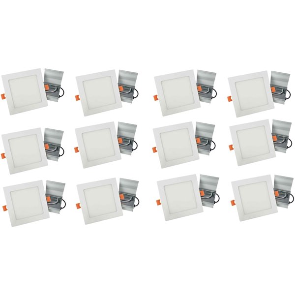 American Imaginations White Integrated LED Square Recessed Light Kit - 6-in - 12 Pcs