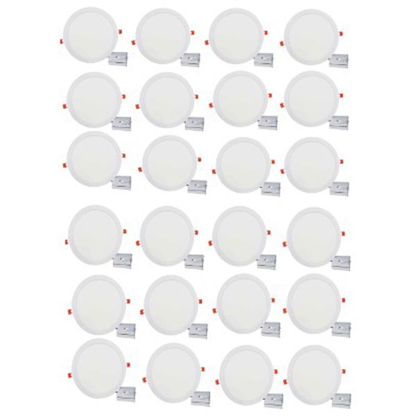 American Imaginations White Integrated LED Round Recessed Light Kit - 12-in - 24 Pcs