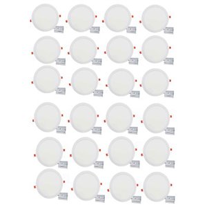 Lumières rondes semi-encastrées de 12 po de American Imaginations, aluminium, blanc, 24 mcx