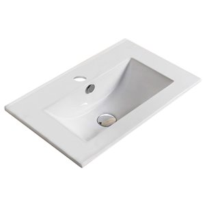 Dessus de meuble-lavabo American Imaginations, monotrou, argile réfractaire, 16,6 po x 19,9 po, blanc