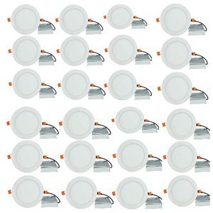 Lumières rondes semi-encastrées de 6 po de American Imaginations, aluminium, blanc, 24 mcx