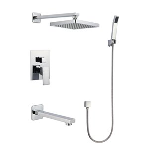 American Imaginations Sleek Chrome 1-Handle Shower Faucet -7.87-in