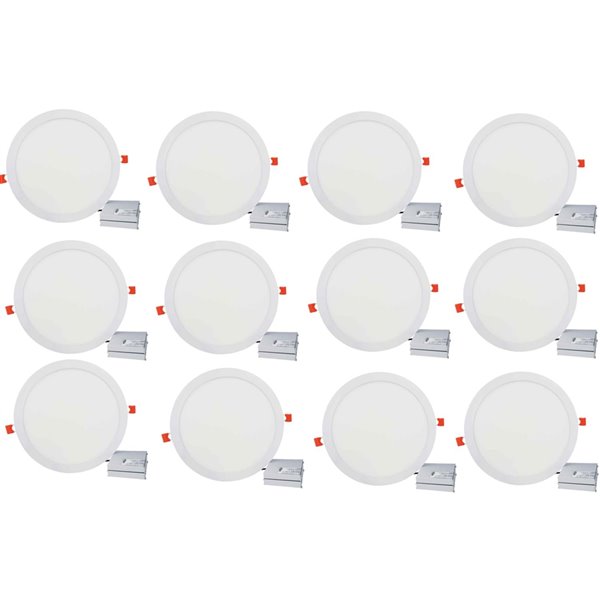 American Imaginations White Integrated LED Recessed Light Kit 12 in 12 Pcs