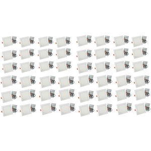 Lumières carrées semi-encastrées de 4 po de American Imaginations, aluminium, blanc, 48 mcx
