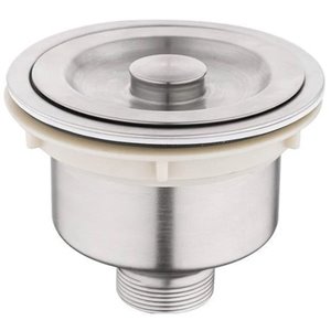 Crépine d'évier de cuisine, 4,5 po, acier inoxydable, nickel brossé