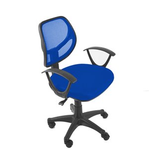 Chaise de bureau contemporaine de American Imaginations, 23,23 po x 37,4 po, noire/bleue