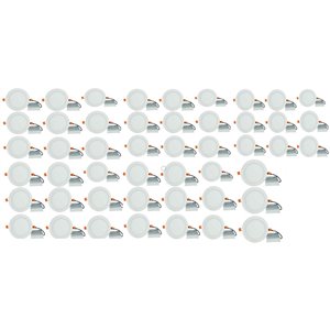 Lumières rondes semi-encastrées de 6 po de American Imaginations, aluminium, blanc, 48 mcx