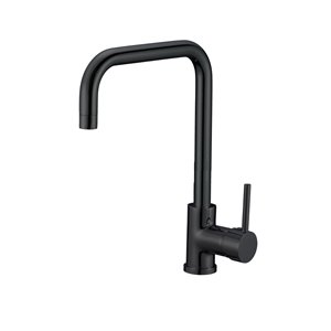 American Imaginations Polished Black 1-Handle Deck Mount High-Arc Residential Kitchen Faucet - 3.54-in