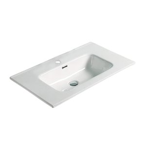 Dessus de meuble-lavabo American Imaginations, monotrou, argile réfractaire, 18,31 po x 24,16 po, blanc