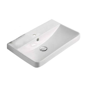 Dessus de meuble-lavabo American Imaginations, monotrou, argile réfractaire, 13,98 po x 19,88 po, blanc