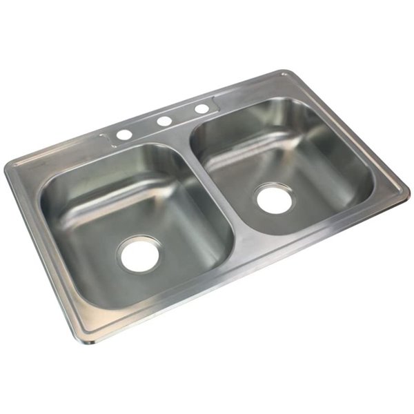 STYLISH 33'' BERYL S-322XG Reversible Double Bowl Kitchen Sink